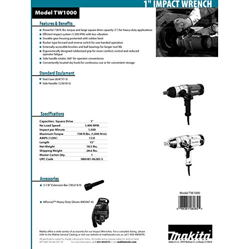 1 Inch Impact Wrench with Friction Ring Anvil