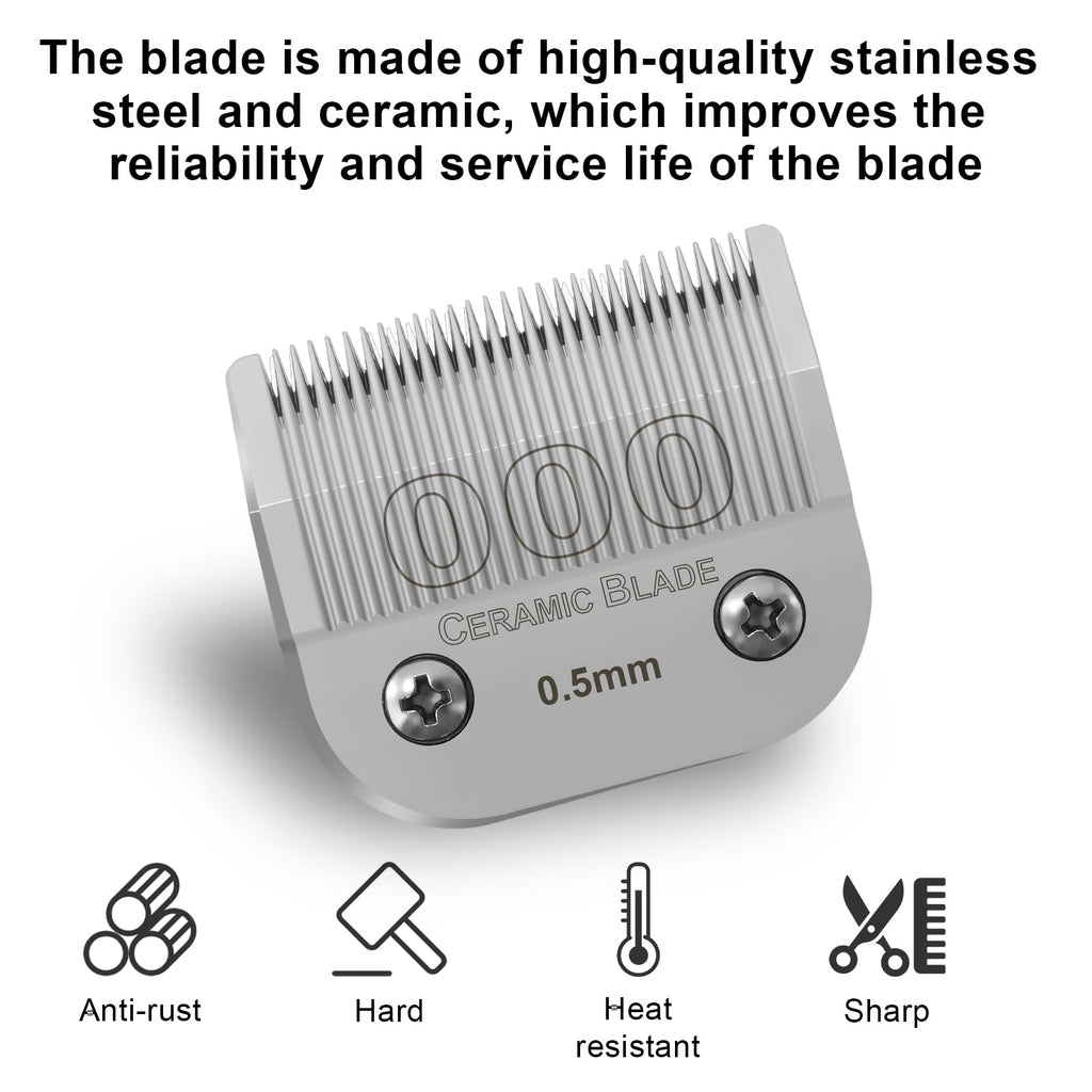 0.5mm Professional Detachable Replacement Ceramic Blades Compatible with Most Shavers