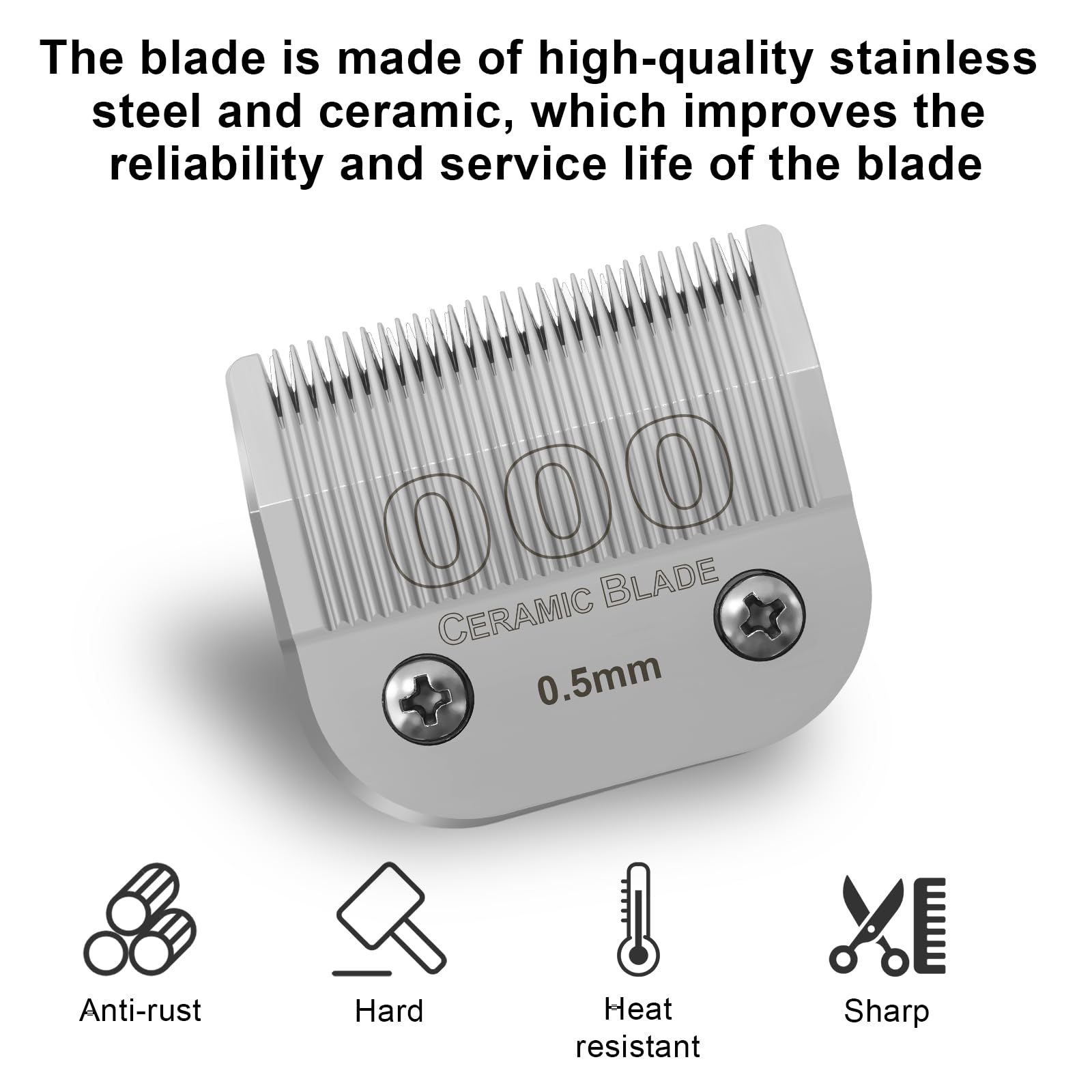 0.5mm Professional Detachable Replacement Ceramic Blades Compatible with Most Shavers