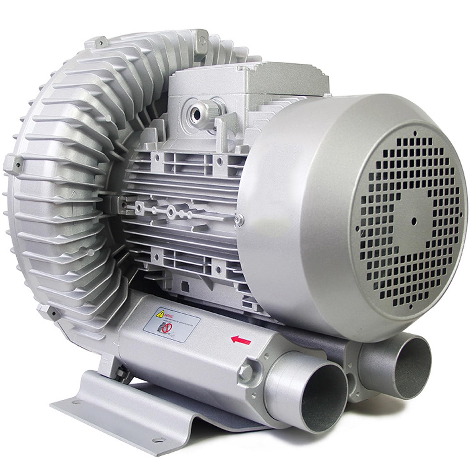 0.16-2.01HP Regenerative Blower, 110V 60Hz Single Phase, Large Airflow High-Pressure Vortex Ring Blower for Sewage Aeration Aquarium Fish Pond, Aluminum Alloy, Silver, 750W/1.01HP